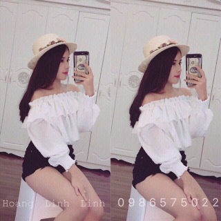 Áo kiểu trễ vai bèo tay bo