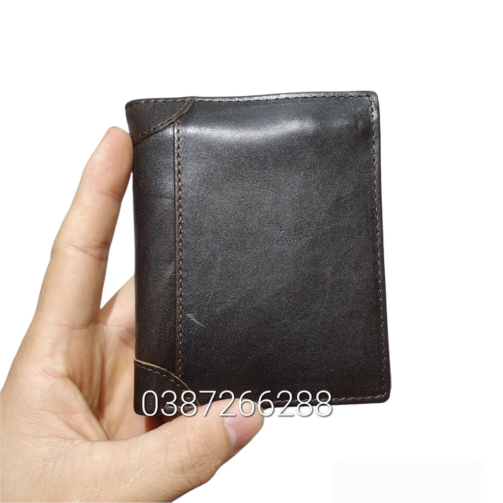 Ví Nam Da Bò Sáp Dáng Đứng Siêu Bền Đẹp VD03 - Da Thật 100%