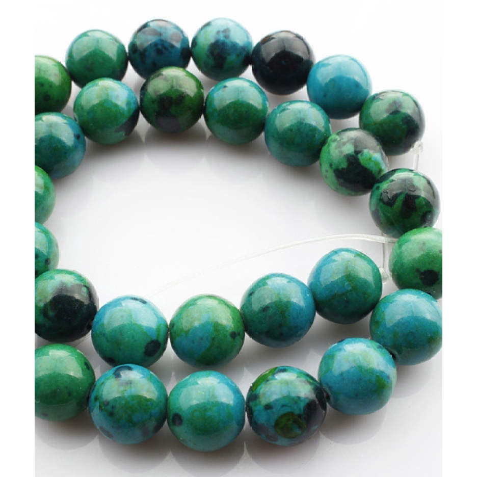 Chuỗi hạt đá xanh tự nhiên dùng làm đồ trang sức thủ công