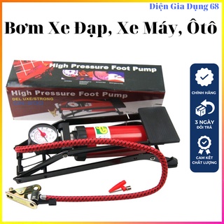 Bơm xe máy đạp chân khỏe nhanh đầy hơi, bơm xe đạp chân dành cho xe đạp, xe máy oto