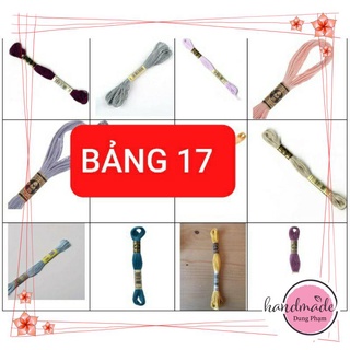 BẢNG 17  [ Giá 6 sợi dài 1m2] CHỈ COTTON THÊU TRANH CHỮ THẬP LOẠI ĐẸP DAI SỢI KHÔNG XÙ