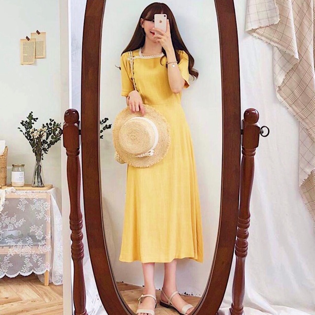 [Mã FATHANG5 giảm 10K đơn 50K] Đầm viền ren form dài 2 màu (kèm hình thật) | BigBuy360 - bigbuy360.vn