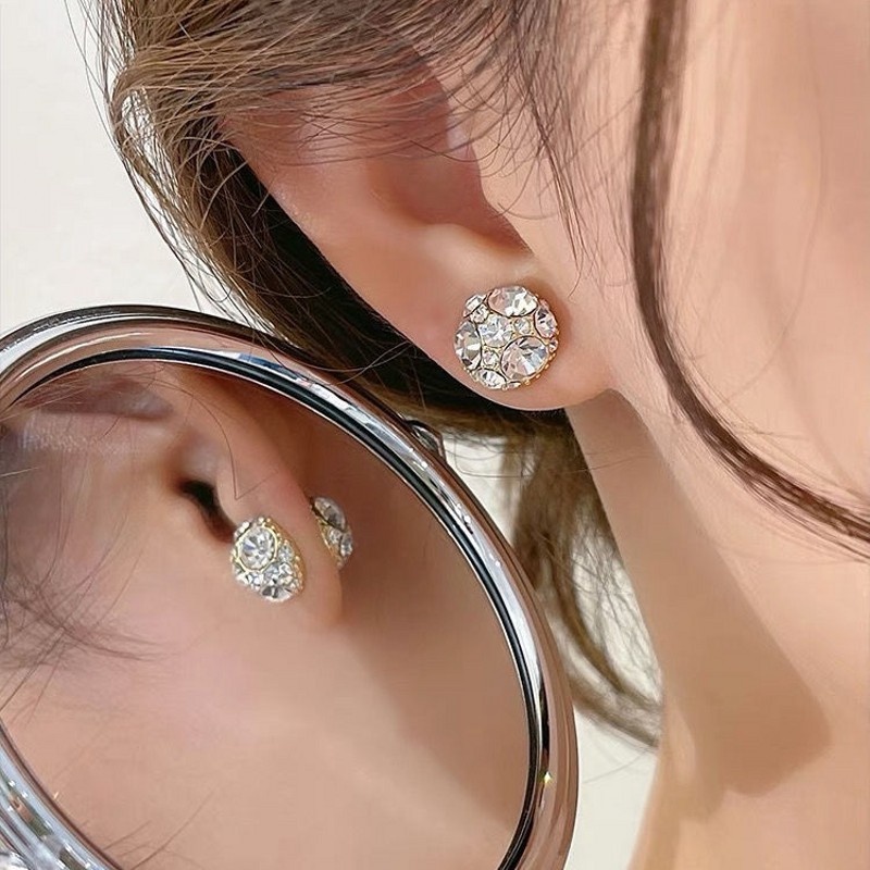 1 Đôi Bông Tai Nam Châm Đính Kim Cương Giả Tinh Tế Không Xỏ Lỗ Dành Cho Nữ