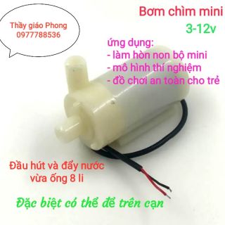 Bơm chìm 3-12v có thể chạy trên cạn
