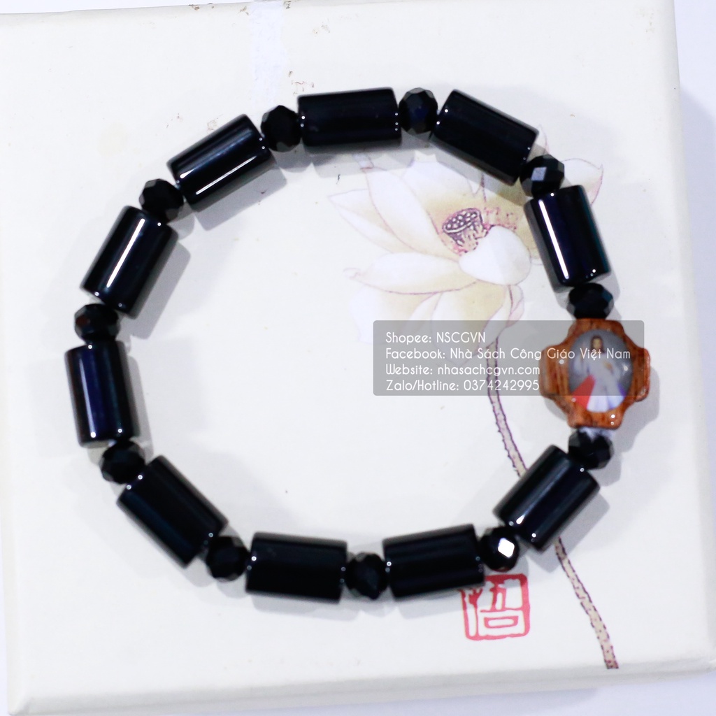 Vòng Mân Côi - Tràng hạt đeo tay, hạt khúc đen N16 Quà tặng Công Giáo, GIÁNG SINH, Lễ quan thầy, sinh nhật