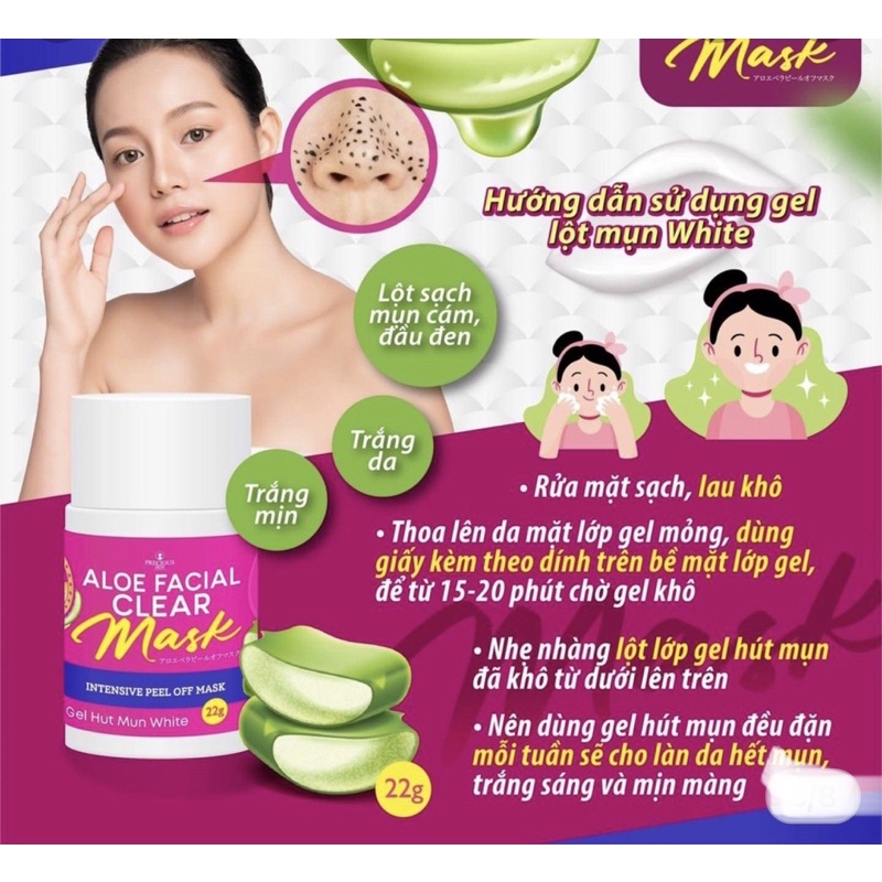 Gel Hút Mụn Aloe Facial Clear Mask Thái Lan 22gram