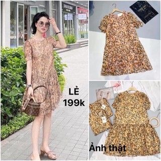 Bán sỉ Đầm suông hoa nhí bầu bí bon chen