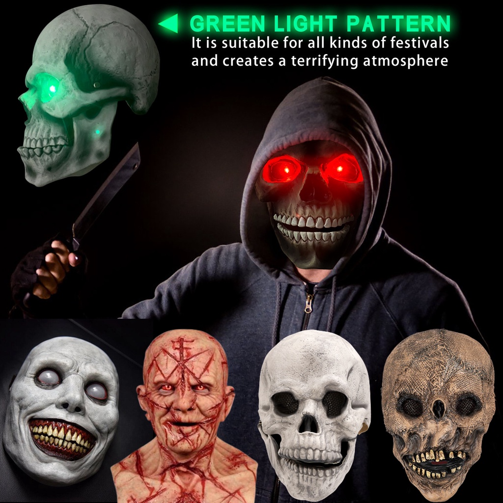 Mặt Nạ Hóa Trang Halloween Hình Quỷ Có Đèn LED Độc Đáo