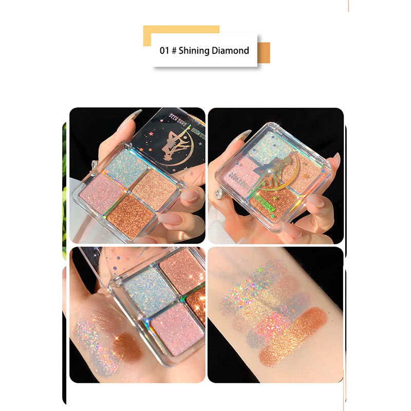 [Hàng mới về] Bảng Phấn Mắt Bốn Màu Ánh Ngọc Trai Lấp Lánh Không Thấm Nước Trang Điểm Xinh Xắn | BigBuy360 - bigbuy360.vn