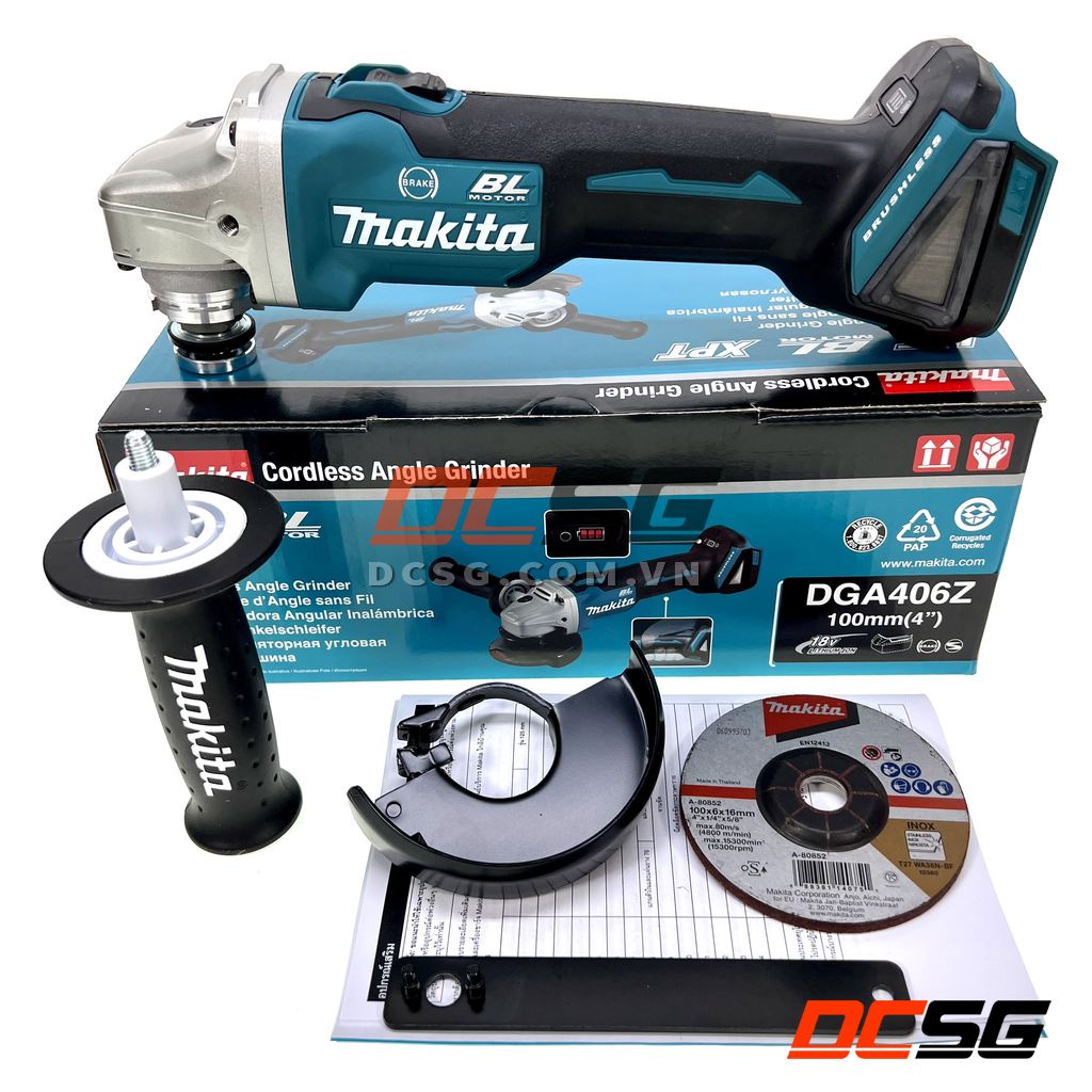 Máy mài góc 100mm dùng pin 18V Makita DGA406Z (không pin sạc) | DCSG