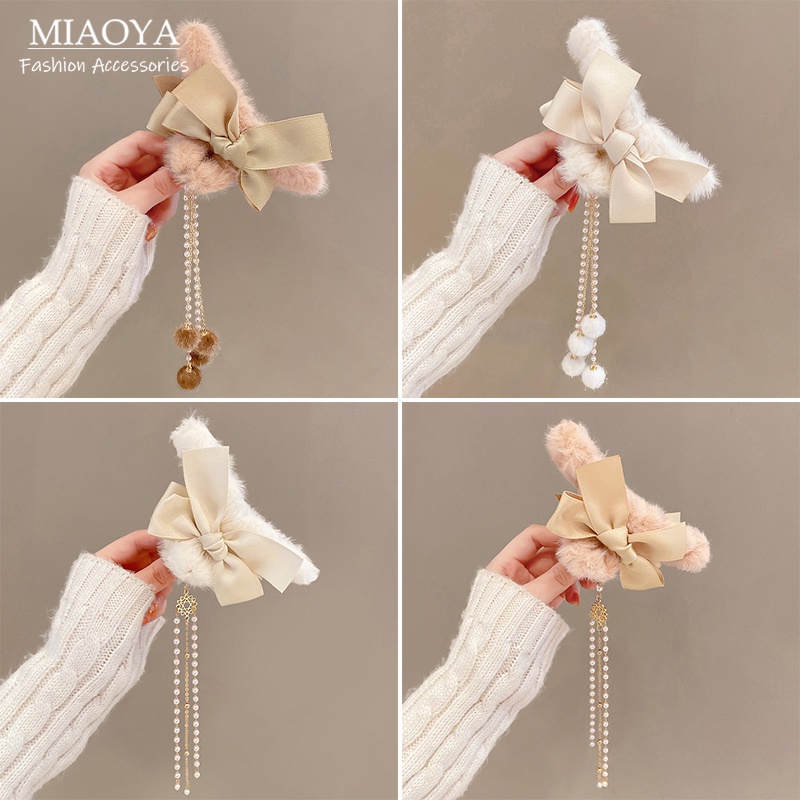 Kẹp Tóc Hình Nơ Phối Tua Rua Thời Trang Hàn Quốc Cho Nữ