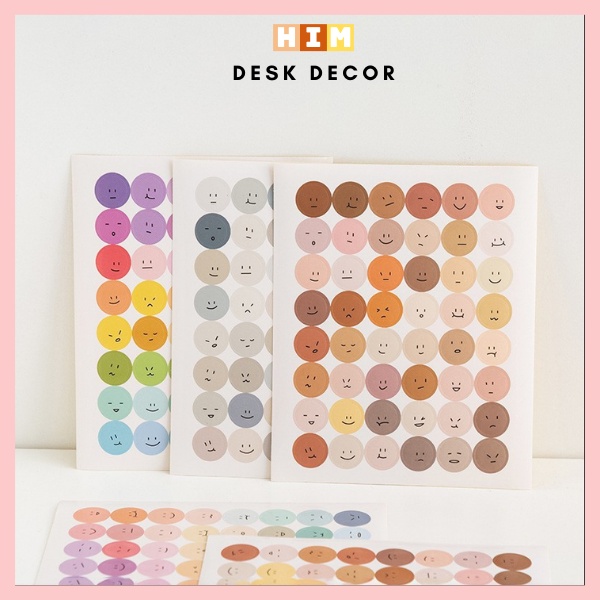 Nhãn dán Sticker hình mặt cười dễ thương để trang trí bảng kế hoạch sổ tay trường học đa dụng