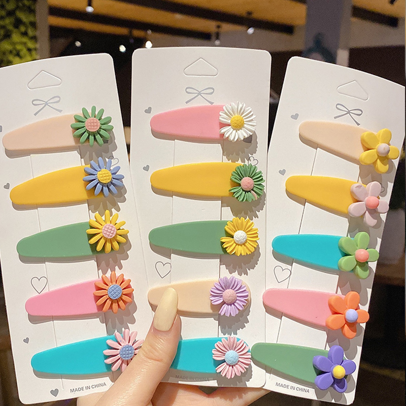 Set 5 cái kẹp tóc màu kẹo phong cách trái cây thời trang Hàn Quốc cho bé