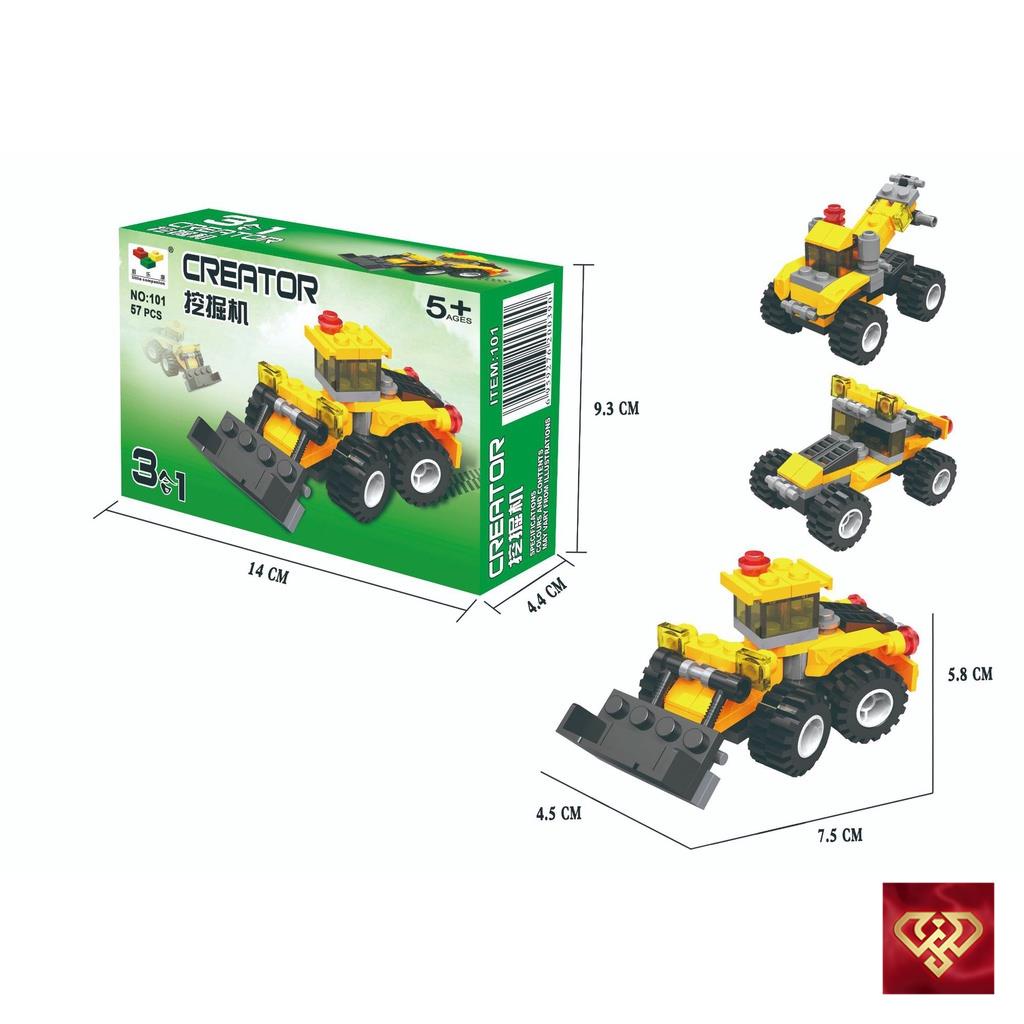 Đồ chơi Lego lắp ráp hình xe đua ô tô người máy xe tăng máy bay 10 in 1 bộ 14