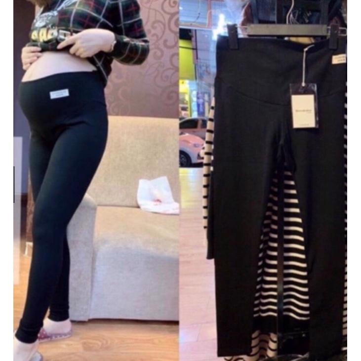quần bầu legging cạp liền thân có chun chỉnh thiết kế nâng mông hàng loại 1-chất uni hàn (zip) cao cấp free size 43~75kg
