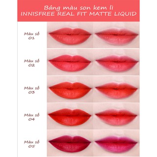 Son kem lì Innisfree Real Fit Matte Liquid