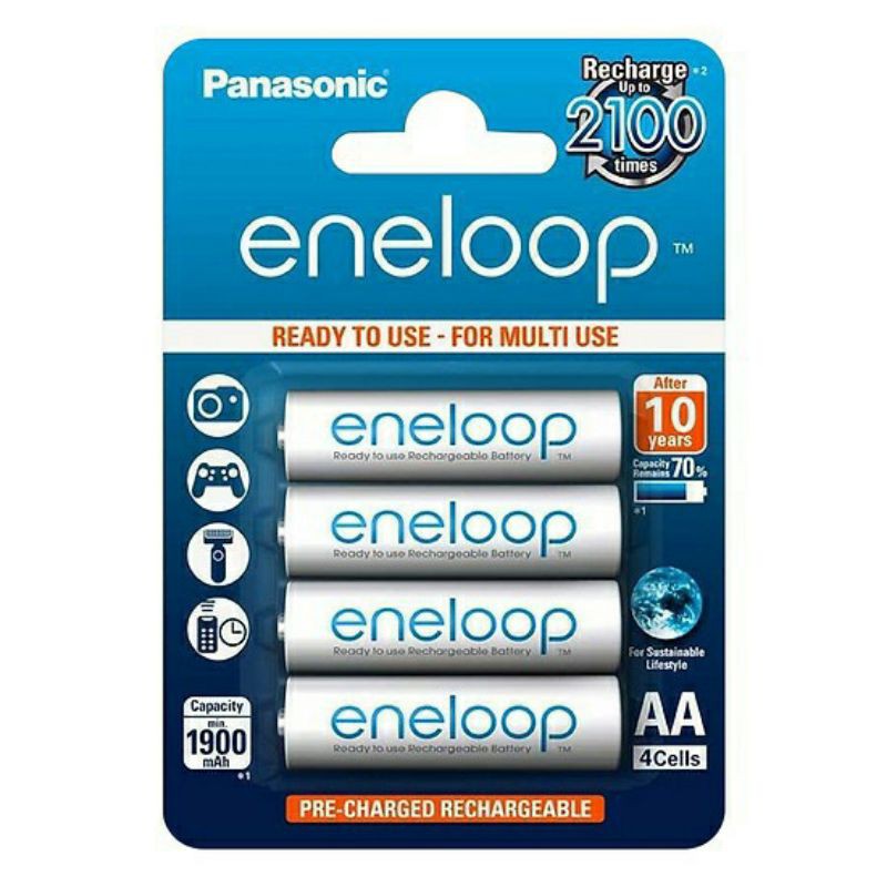 pin sạc aa panasonic eneloop trắng