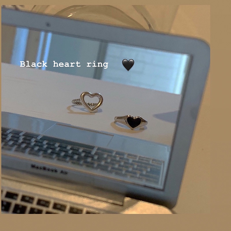 Nhẫn Bạc Thời Trang Hình Trái Tim Nhỏ Giọt Nước Cho Nữ