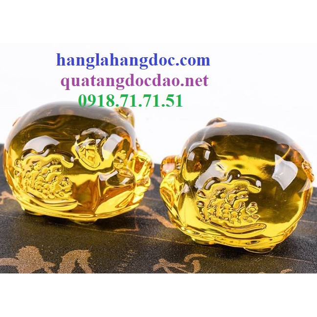 Tượng heo pha lê , phong thủy tích lũy của cải & ấm no hạnh phúc