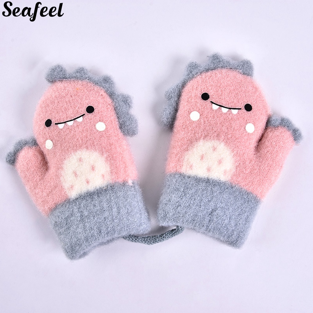 Găng Tay Dệt Kim Hình Thú Hoạt Hình Dễ Thương Cho Bé