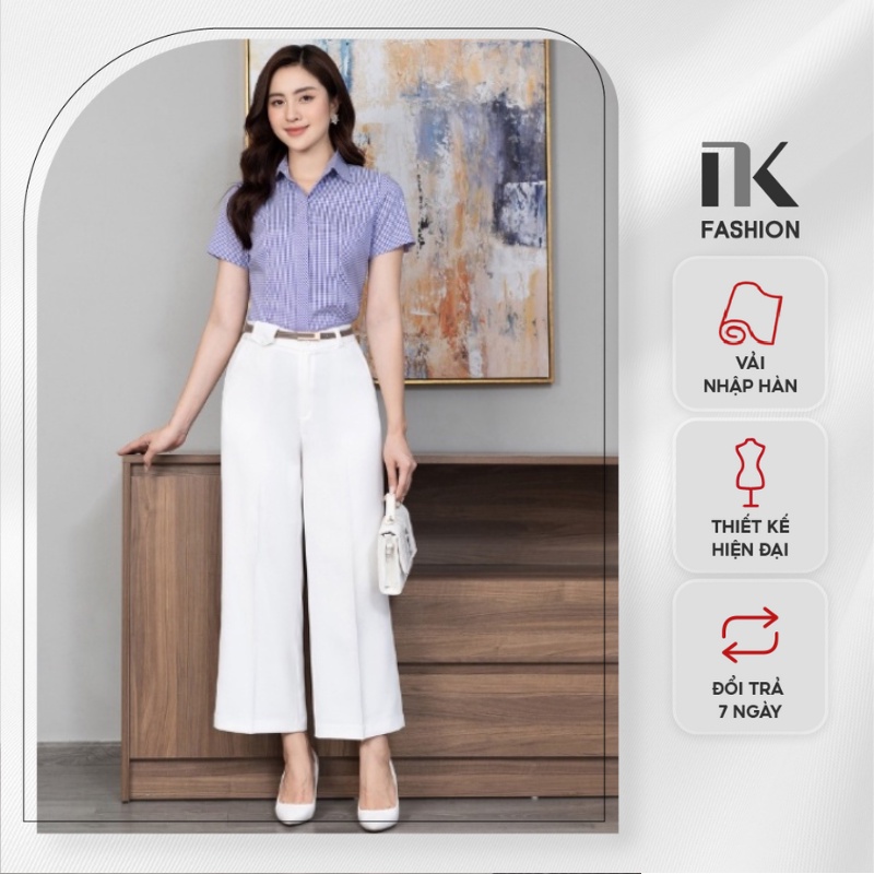 Quần Ống Rộng NK Fashion Thiết Kế Kèm Nắp Túi Chất Vải Mềm Mịn Co Giãn Nhập Hàn Cao Cấp NKQU2208001