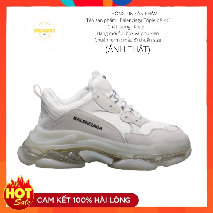 Giày Thể Thao Balen Nam Nữ Đế Khí Cao Cấp - Sneaker Balenciaga đế khí Mầu Trắng