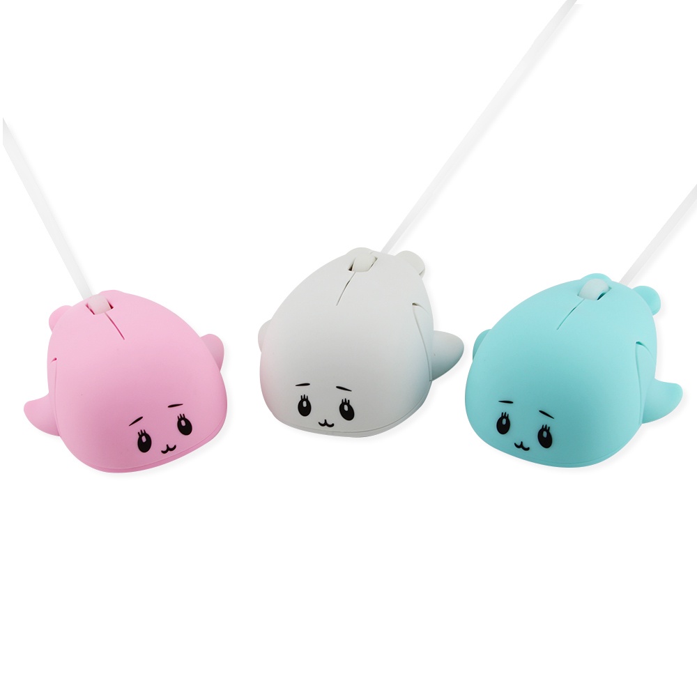 Chuột Quang Có Dây Hình Cá Heo 3d Dễ Thương Cho Laptop