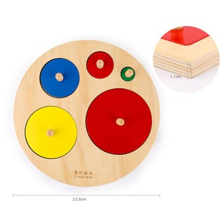 Giáo cụ Montessori - Bảng tròn phân biệt kích thước