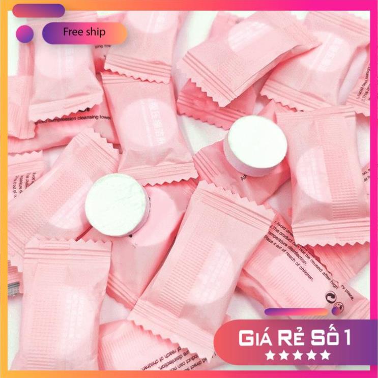 Khăn Giấy Nén Dạng Viên Kẹo Rất Tiện Khi Đi Du Lịch, Đi Chơi, Đi Làm, Đi Học (Set 10 Khăn)