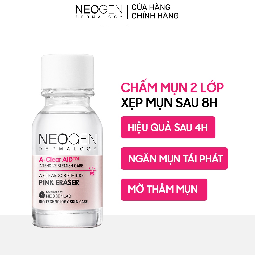 Chấm mụn 2 lớp Neogen Dermalogy A-Clear AID giảm sưng mụn soothing pink eraser 15ml NPP Shoptido