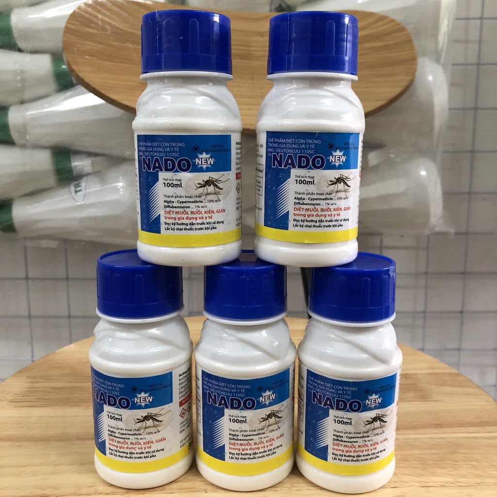 Combo 5 chai chế phẩm diệt muỗi Nado 100ml dùng trong gia dụng và y tế