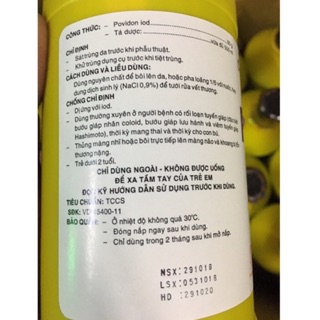 Dung Dịch Sát Khuẩn Povidine 10%