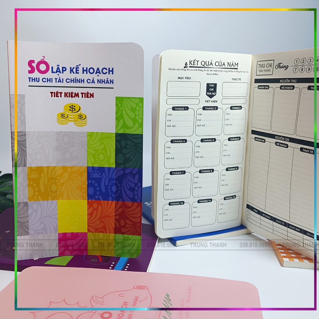 Sổ quản lý chi tiêu , sổ quản lý thu chi cá nhân, 82 trang, có lịch 2023. Dùng trong 1 năm