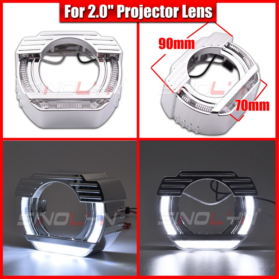 Đèn pha LED DRL hình đôi mắt thiên thần cho 1.8 / 2.0 H1 Bi Xenon
