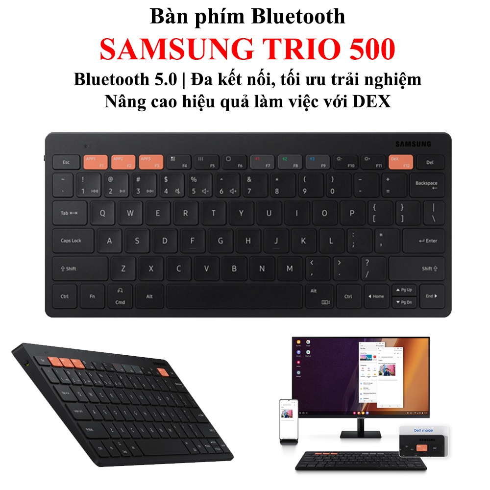 [Mã 33ELSALE hoàn 7% đơn 300K] [Trio 500] Bàn phím bluetooth Samsung Trio 500 - Bluetooth 5.0