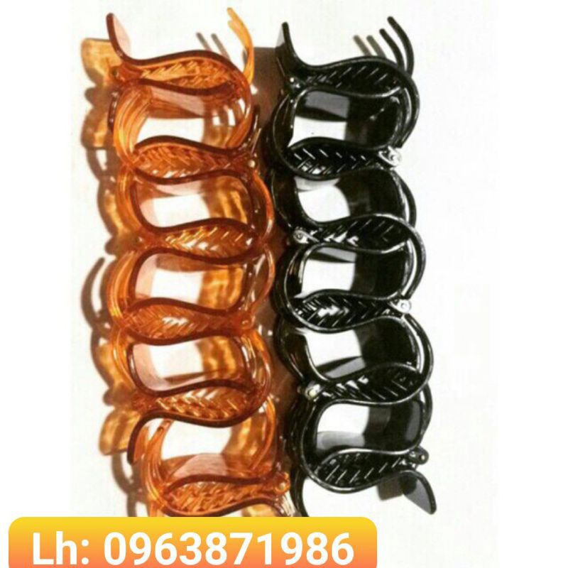 Kẹp tóc càng cua siêu chắc, cặp tóc nhựa 5 răng 3 màu