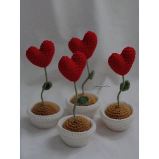 Hoa trái tim handmade - Heart Crochet Tree.