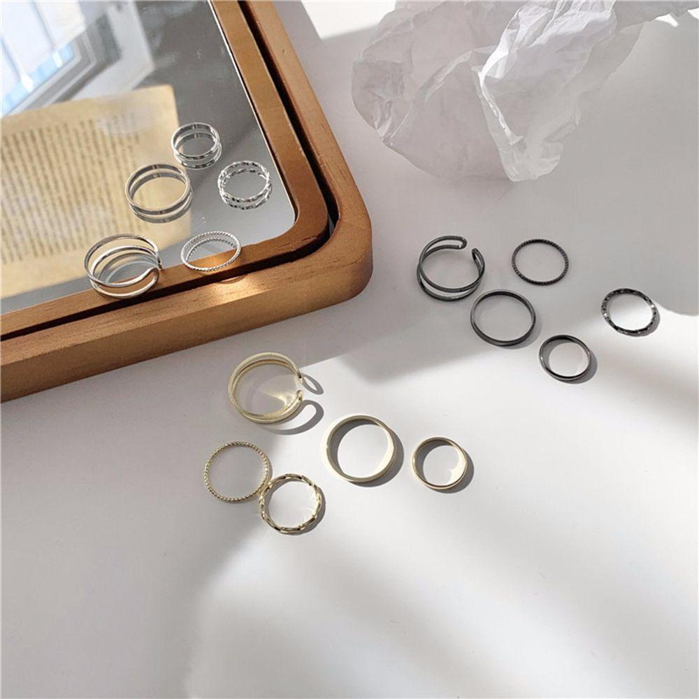 USNOW Bộ Nhẫn Thời Trang Hàn Quốc Phong Cách Retro Đơn Giản Cho Nữ