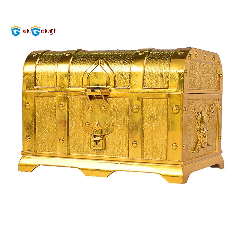 Hộp kho báu đồ chơi bằng nhựa mạ điện kho báu vàng kho báu cướp biển cỡ lớn trang trí tiệc tùng