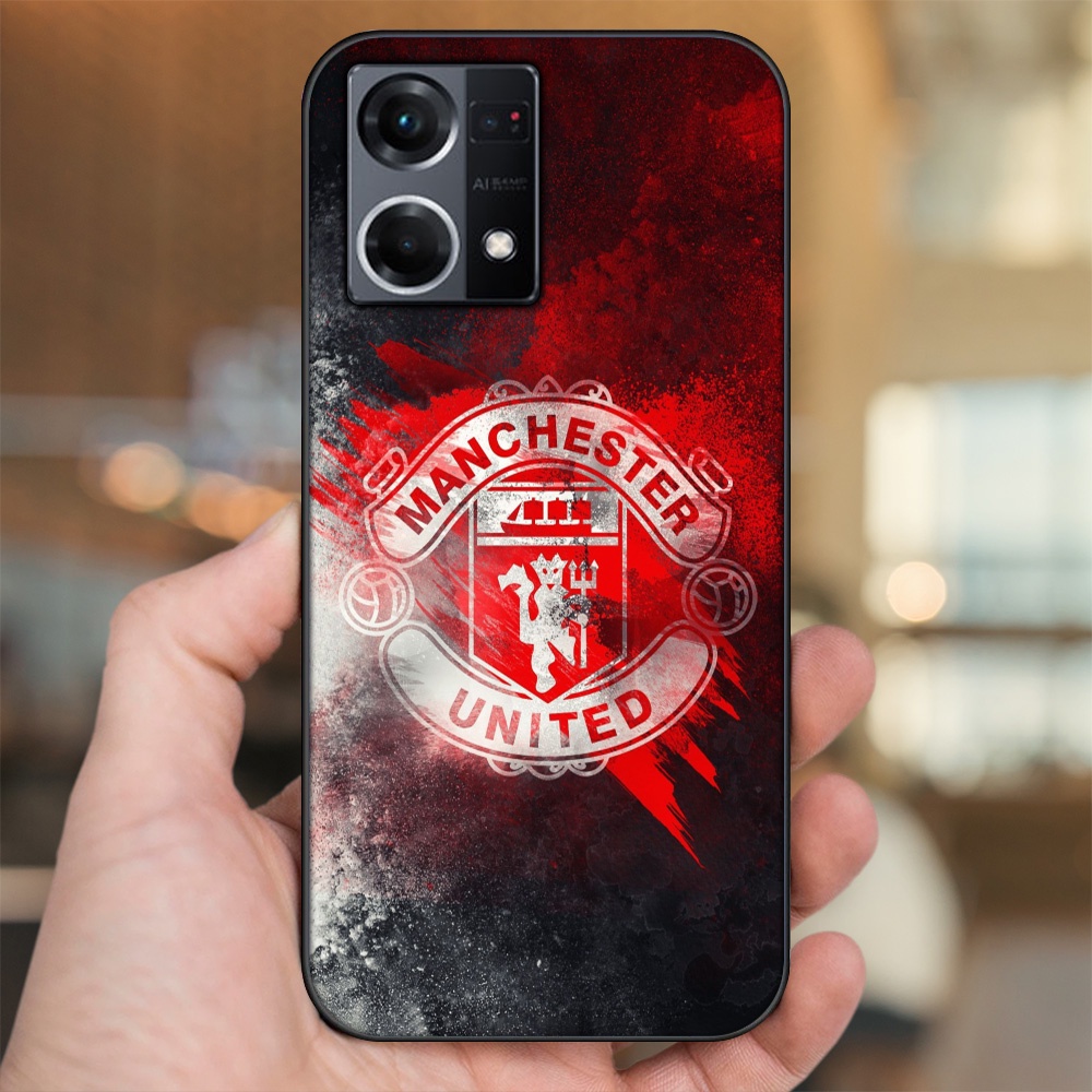 Ốp lưng Oppo Reno 8 4G viền đen in hình MU Manchester United