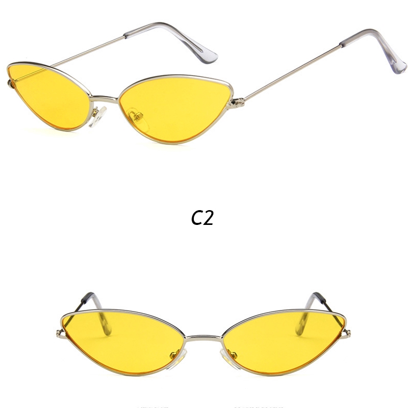 Kính Mát Mắt Mèo Gọng Kim Loại Phong Cách Hàn Quốc