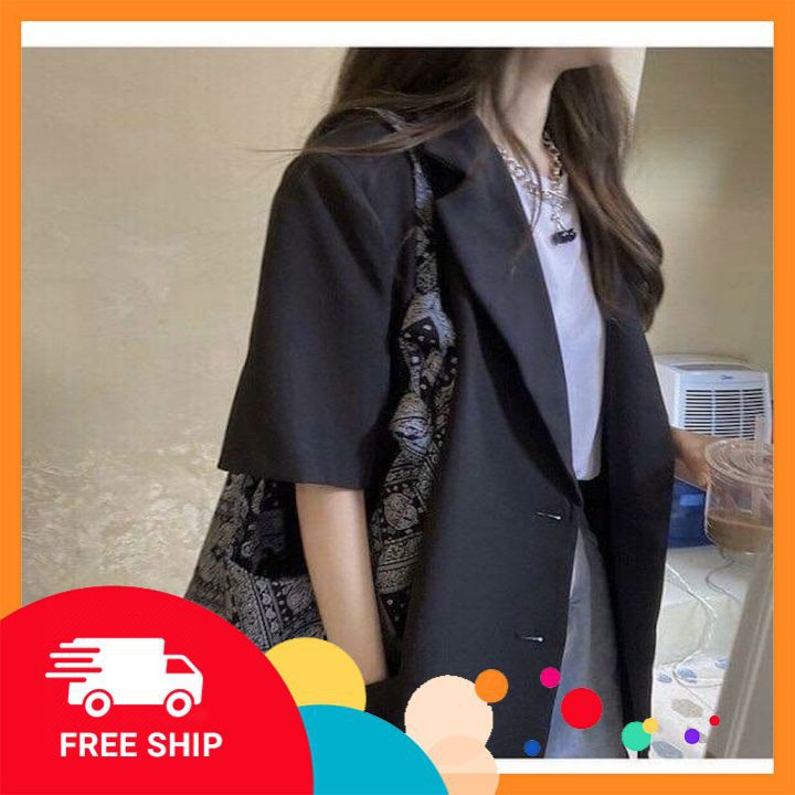 Áo BLAZER TAY NGẮN túi nắp, áo vest khoác ngoài trơn, áo vest 1 lớp style Hàn Quốc, QUYNHANHPUKA | BigBuy360 - bigbuy360.vn