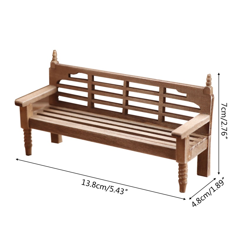 Mô Hình Ghế Dài 1 / 12 Trang Trí Nhà Búp Bê