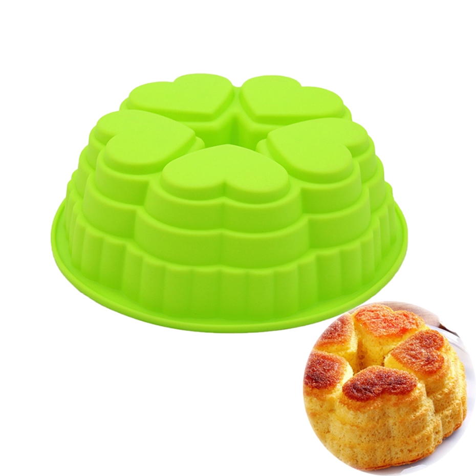 Khuôn Silicon Làm Bánh Hình Lâu Đài Trái Tim