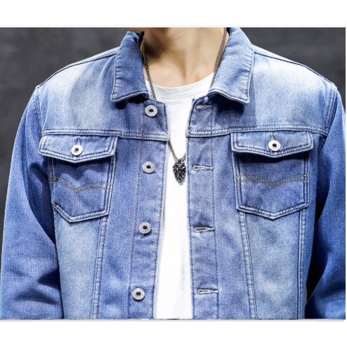 Áo khoác jean lót lông cừu phong cách retro phong cach hip hop