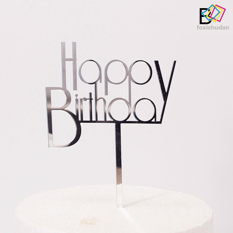 Set 2 Thẻ Chữ Happy Birthday Cắm Trang Trí Bánh Kem Diy