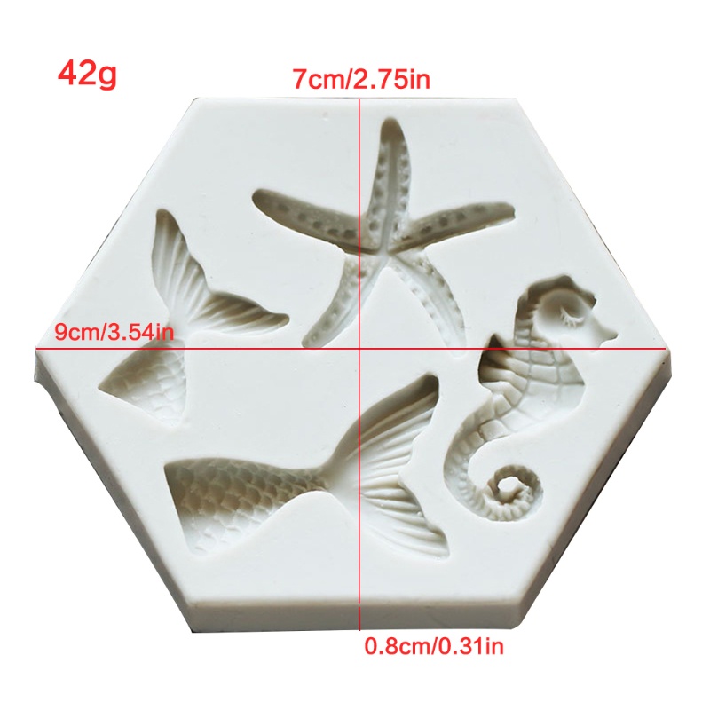 ✿ Khuôn Silicone Làm Bánh Hình Đuôi Cá / Sao Biển / Cá Ngựa