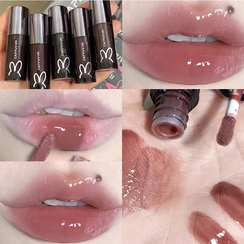 Son Tint Bóng Thỏ Đen Hồng CAPPUVINI Clarinet Lip Gloss
