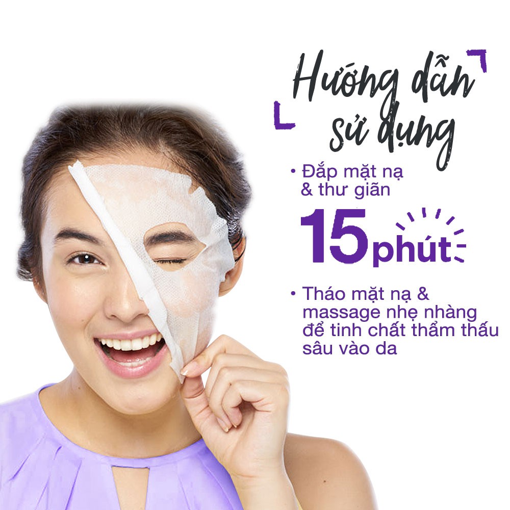 Mặt Nạ Garnier Serum Mask Hydra Bomb Soothing Hydration Tinh Chất Hoa Oải Hương Mềm Mịn Da 28g