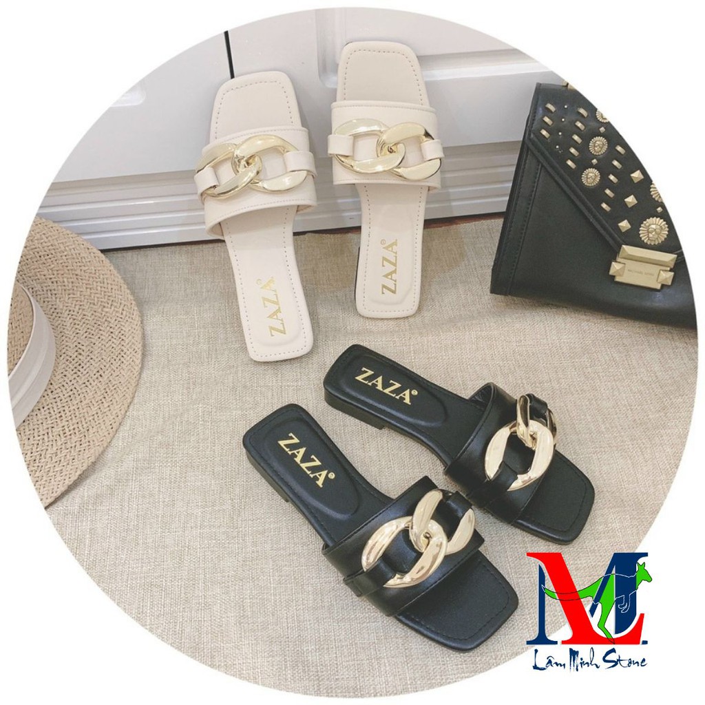 Dép Nữ Quai Ngang Thời Trang Đính Xích To SPB 5